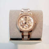 Buy Shop Michael Kors Tibby Chronograph Crystals Rose Gold Dial Rose Gold Steel Strap Watch For Women - MK6826 USA Online