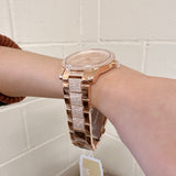 Buy Shop Michael Kors Tibby Chronograph Crystals Rose Gold Dial Rose Gold Steel Strap Watch For Women - MK6826 USA Online