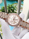 Buy Shop Michael Kors Tibby Chronograph Crystals Rose Gold Dial Rose Gold Steel Strap Watch For Women - MK6826 USA Online