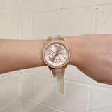 Buy Shop Michael Kors Tibby Chronograph Crystals Rose Gold Dial Rose Gold Steel Strap Watch For Women - MK6826 USA Online