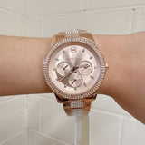 Buy Shop Michael Kors Tibby Chronograph Crystals Rose Gold Dial Rose Gold Steel Strap Watch For Women - MK6826 USA Online