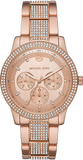 Buy Shop Michael Kors Tibby Chronograph Crystals Rose Gold Dial Rose Gold Steel Strap Watch For Women - MK6826 USA Online