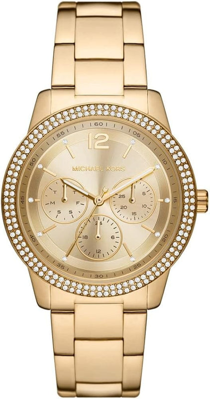 Buy Shop Michael Kors Tibby Chronograph Gold Dial Gold Steel Strap Watch For Women - MK6927 USA Online
