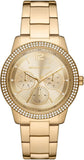 Buy Shop Michael Kors Tibby Chronograph Gold Dial Gold Steel Strap Watch For Women - MK6927 USA Online