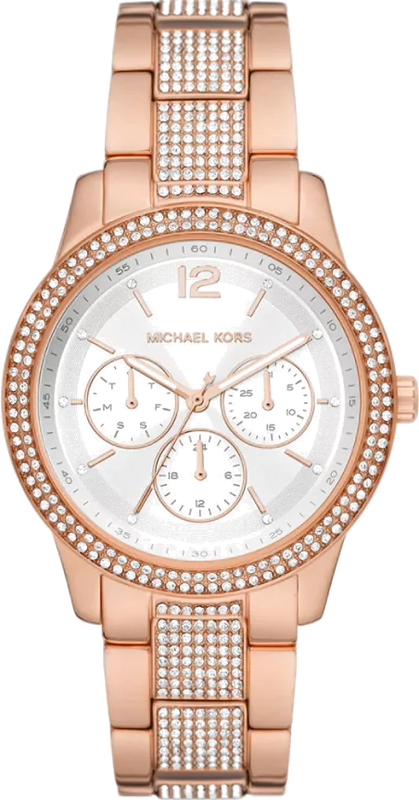 Buy Shop Michael Kors Tibby Chronograph White Dial Rose Gold Steel Strap Watch For Men - MK7293 USA Online