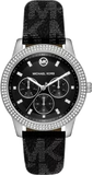 Buy Shop Michael Kors Tibby Chronograph Black Dial Black Leather Strap Watch For Women - MK2976 USA Online