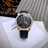 Buy Shop Michael Kors Tibby Multifunction Black Dial Black Leather Strap Watch For Women - MK6968 USA Online