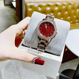 Buy Shop Michael Kors Tibby Multifunction Crystals Maroon Dial Rose Gold Steel Strap Watch for Women - MK4685 USA Online