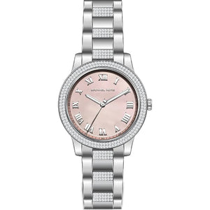 Buy Shop Michael Kors Tibby Multifunction Crystals Pink Dial Silver Steel Strap Watch for Women - MK4686 USA Online