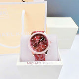 Buy Shop Michael Kors Tibby Multifunction Red Dial Red Leather Strap Watch For Women - MK2967 USA Online