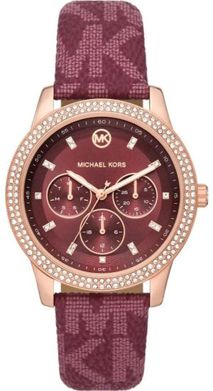 Buy Shop Michael Kors Tibby Multifunction Red Dial Red Leather Strap Watch For Women - MK2967 USA Online