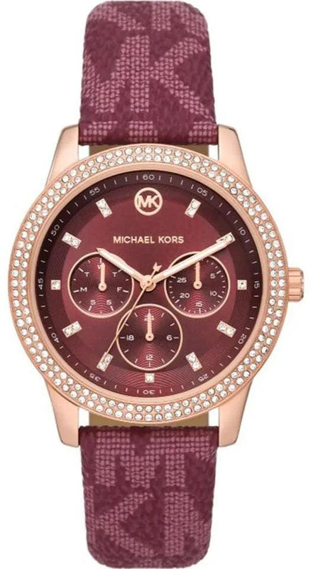 Buy Shop Michael Kors Tibby Multifunction Red Dial Red Leather Strap Watch For Women - MK2967 USA Online