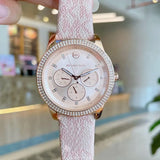 Buy Shop Michael Kors Tibby Multifunction Rose Gold Dial Pink Leather Strap Watch For Women - MK2955 USA Online