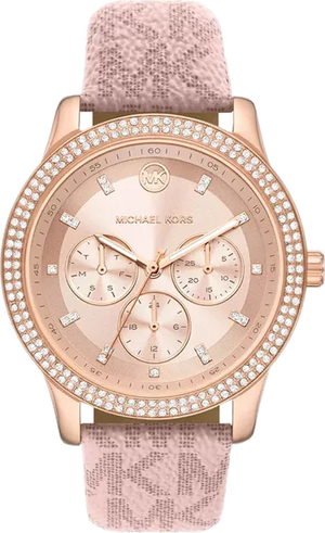 Buy Shop Michael Kors Tibby Multifunction Rose Gold Dial Pink Leather Strap Watch For Women - MK2955 USA Online