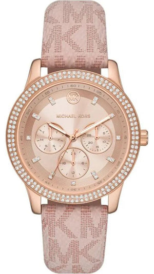 Buy Shop Michael Kors Tibby Multifunction Rose Gold Dial Pink Leather Strap Watch For Women - MK2955 USA Online