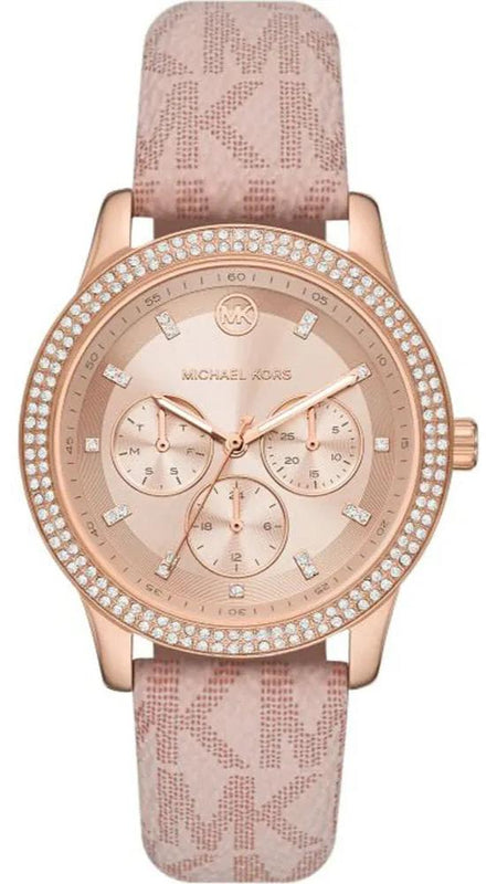 Buy Shop Michael Kors Tibby Multifunction Rose Gold Dial Pink Leather Strap Watch For Women - MK2955 USA Online