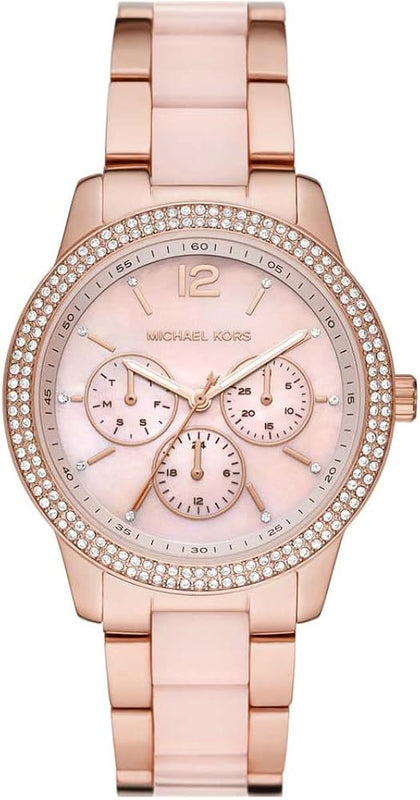 Buy Shop Michael Kors Tibby Multifunction Rose Gold Dial Rose Gold Steel Strap Watch For Women - MK6928 USA Online