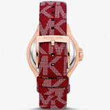 Buy Shop Michael Kors Tibby Multifunction Silver Dial Red Leather Strap Watch For Women - MK2975 USA Online