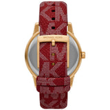 Buy Shop Michael Kors Tibby Multifunction Silver Dial Red Leather Strap Watch For Women - MK2975 USA Online