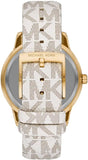Buy Shop Michael Kors Tibby Multifunction Silver Dial White Leather Strap Watch For Women - MK6967 USA Online