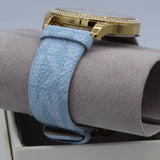 Buy Shop Michael Kors Tibby Multifunction White Dial Blue Leather Strap Watch For Women - MK2965 USA Online