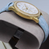Buy Shop Michael Kors Tibby Multifunction White Dial Blue Leather Strap Watch For Women - MK2965 USA Online