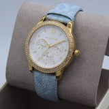 Buy Shop Michael Kors Tibby Multifunction White Dial Blue Leather Strap Watch For Women - MK2965 USA Online