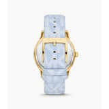 Buy Shop Michael Kors Tibby Multifunction White Dial Blue Leather Strap Watch For Women - MK2965 USA Online