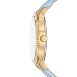 Buy Shop Michael Kors Tibby Multifunction White Dial Blue Leather Strap Watch For Women - MK2965 USA Online