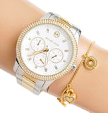 Buy Shop Michael Kors Tibby Multifunction White Dial Two Tone Steel Strap Watch For Women - MK6825 USA Online