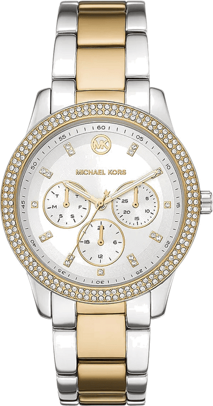 Buy Shop Michael Kors Tibby Multifunction White Dial Two Tone Steel Strap Watch For Women - MK6825 USA Online