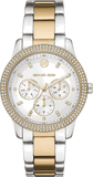 Buy Shop Michael Kors Tibby Multifunction White Dial Two Tone Steel Strap Watch For Women - MK6825 USA Online