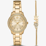 Buy Shop Michael Kors Tibby Pave Gold Dial Gold Steel Strap Watch for Women - MK1057 USA Online