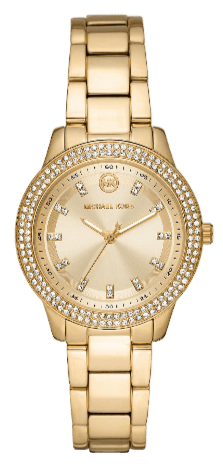 Buy Shop Michael Kors Tibby Pave Gold Dial Gold Steel Strap Watch for Women - MK1057 USA Online