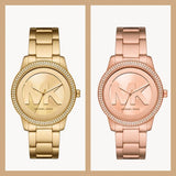Buy Shop Michael Kors Tibby Quartz Rose Gold Dial Rose Gold Steel Strap Watch For Women - MK6880 USA Online