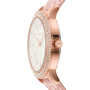 Buy Shop Michael Kors Tibby Silver Dial Pink Leather Strap Watch for Women - MK1050 USA Online