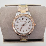 Buy Shop Michael Kors Tibby Three Hand Crystals Silver Dial Two Tone Steel Strap Watch for Women - MK4576 USA Online