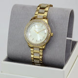 Buy Shop Michael Kors Tibby Three-Hand Glitz Gold Dial Gold Steel Strap Watch for Women - MK4575 USA Online