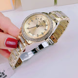 Buy Shop Michael Kors Tibby Three-Hand Glitz Gold Dial Gold Steel Strap Watch for Women - MK4575 USA Online