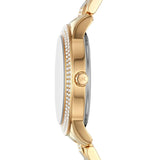 Buy Shop Michael Kors Tibby Three-Hand Glitz Gold Dial Gold Steel Strap Watch for Women - MK4575 USA Online