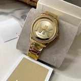 Buy Shop Michael Kors Tibby Three Hand Gold Dial Gold Steel Strap Watch For Women - MK6879 USA Online