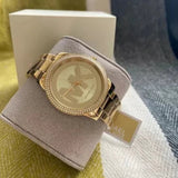 Buy Shop Michael Kors Tibby Three Hand Gold Dial Gold Steel Strap Watch For Women - MK6879 USA Online