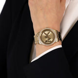 Buy Shop Michael Kors Tibby Three Hand Gold Dial Gold Steel Strap Watch For Women - MK6879 USA Online