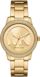 Buy Shop Michael Kors Tibby Three Hand Gold Dial Gold Steel Strap Watch For Women - MK6879 USA Online