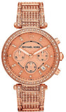 Buy Shop Michael Kors Uptown Glam Parker Chronograph Rose Gold Dial Steel Strap Watch for Women - MK5663 USA Online
