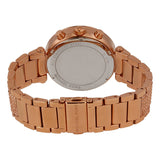 Michael Kors Uptown Glam Parker Chronograph Rose Gold Dial Steel Strap Watch for Women - MK5663