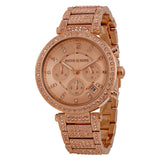Buy Shop Michael Kors Uptown Glam Parker Chronograph Rose Gold Dial Steel Strap Watch for Women - MK5663 USA Online
