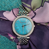 Buy Shop Michael Kors Darci Mother of Pearl Blue Dial Silver Steel Strap Watch for Women - MK3515 USA Online