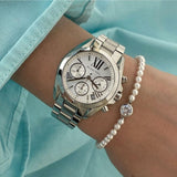 Buy Shop Michael Kors Bradshaw Chronograph Silver Dial Silver Steel Strap Watch for Women - MK6174 USA Online