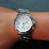 Buy Shop Michael Kors Runway Twist Silver Dial Silver Stainless Steel Strap Watch for Women - MK3149 USA Online